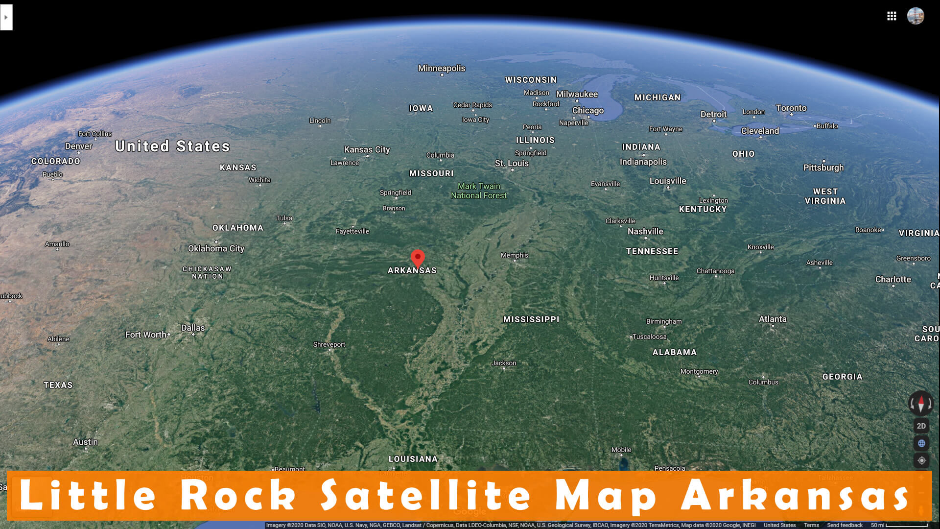 Little Rock Satellite Carte Arkansas